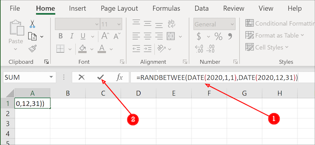 Fórmula de data do Excel