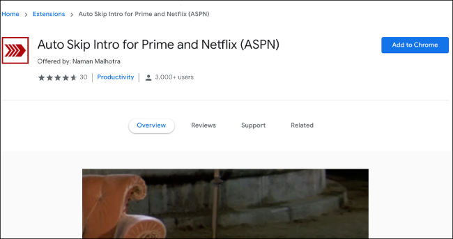 Baixar extensão Auto Skip Intro do Chrome