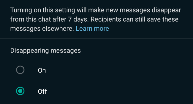 Ativar mensagens que desaparecem em bate-papos do WhatsApp