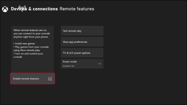 Habilite recursos remotos no Xbox Series X | S