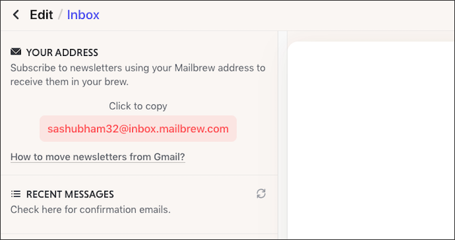 Encaminhar newsletters para Mailbrew