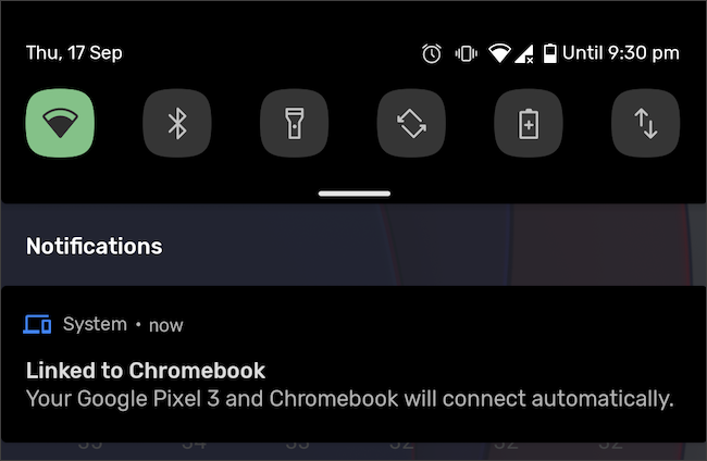 Notificação de telefone Android e Chromebook vinculado