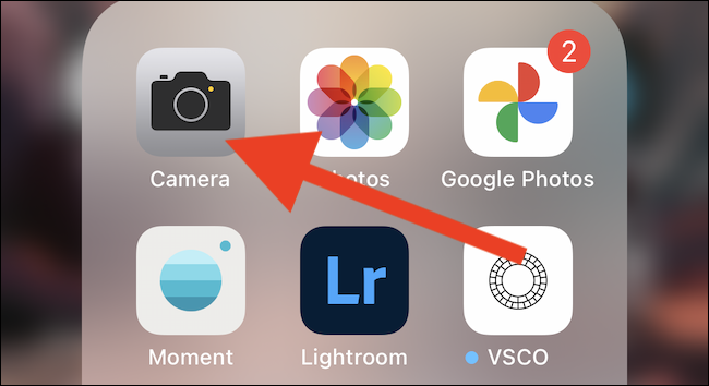 Abra o aplicativo "Câmera"