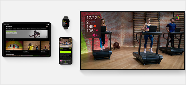imagem de visualização mostrando Apple Fitness +