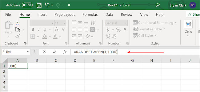 Fórmula de número aleatório do Excel