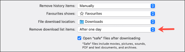 Remova os itens da lista de download nas configurações do Safari