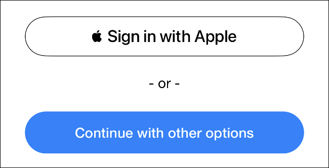 Faça login com o botão de login da Apple