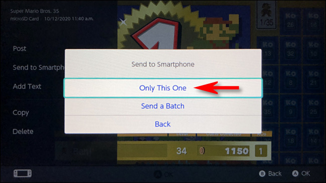 No pop-up "Enviar para smartphone", toque em "Somente este".
