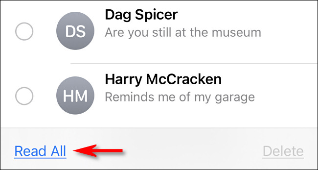 Em Mensagens no iPhone ou iPad, toque em "Ler tudo"