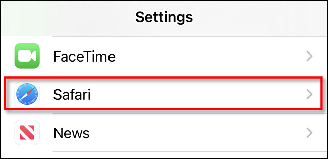 Nas configurações do iPhone, toque em "Safari"