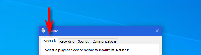 No Windows 10, clique na guia "Reprodução".