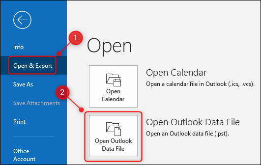 Outlook's "Open Outlook Data File" option.