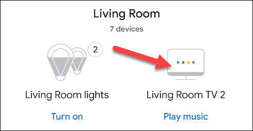 encontre seu dispositivo google tv no app google home