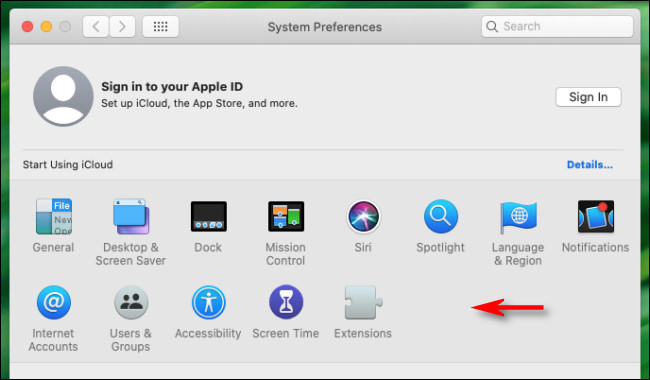 Um painel de preferências foi oculto nas Preferências do sistema para Mac.