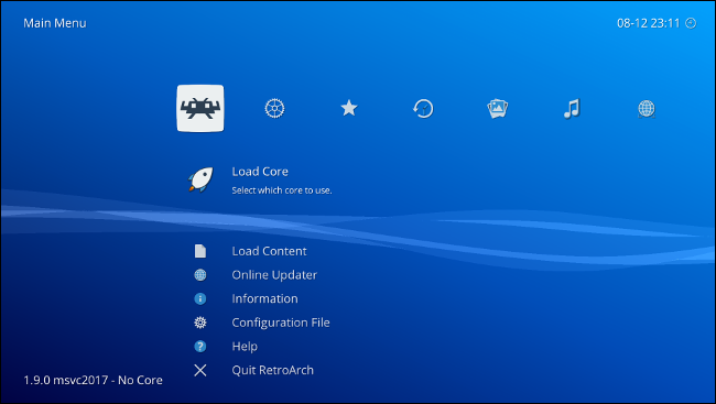 Ícones do menu RetroArch