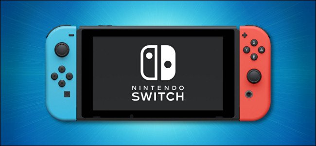 Nintendo Switch Console em fundo azul