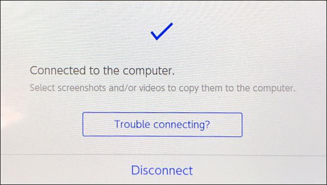 Uma vez conectado, você verá uma mensagem "Conectado ao computador" no seu switch.