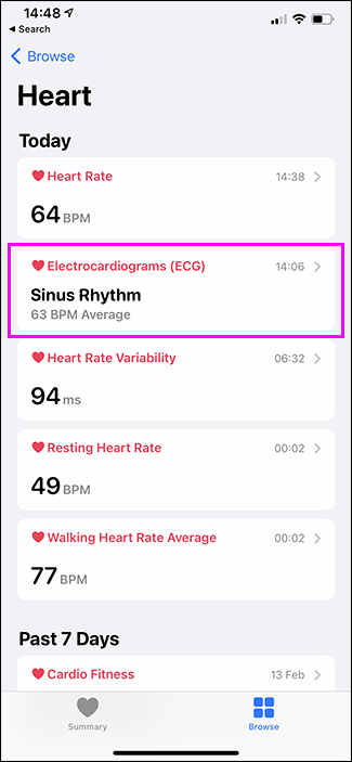 app saúde com ecg destacado