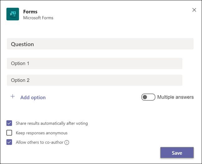 O painel "Formulários" antes de adicionar uma pergunta.