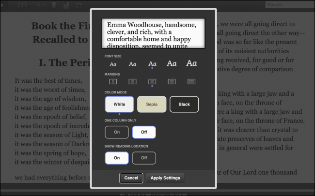 Editar formatação de texto no Kindle Cloud Reader