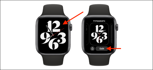 Entrar no modo de personalização para Apple Watch