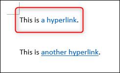 Exemplo de texto com hiperlink com sublinhado removido