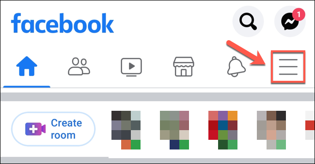 No aplicativo do Facebook, toque no ícone do menu de hambúrguer.