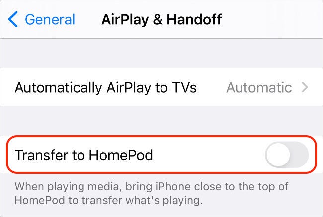 Transferir para HomePod