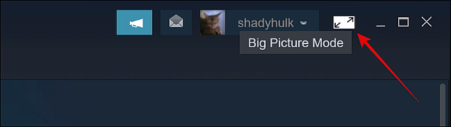 Abra o modo Big Picture no Steam