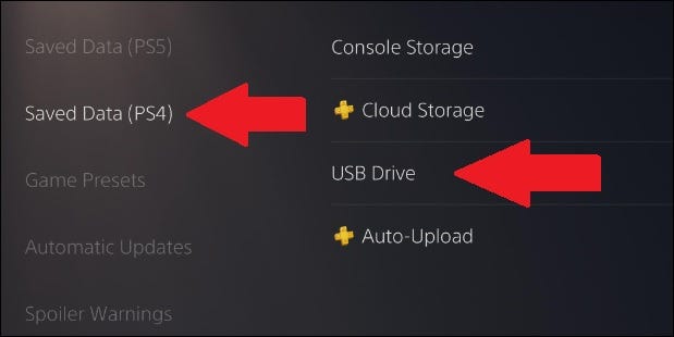 onde encontrar arquivos de PS4 em um drive USB