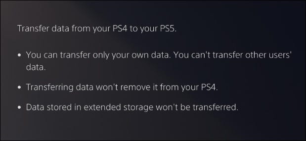 transferência de dados do ps5 e o que ele move do ps4