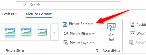 Opção de borda da imagem