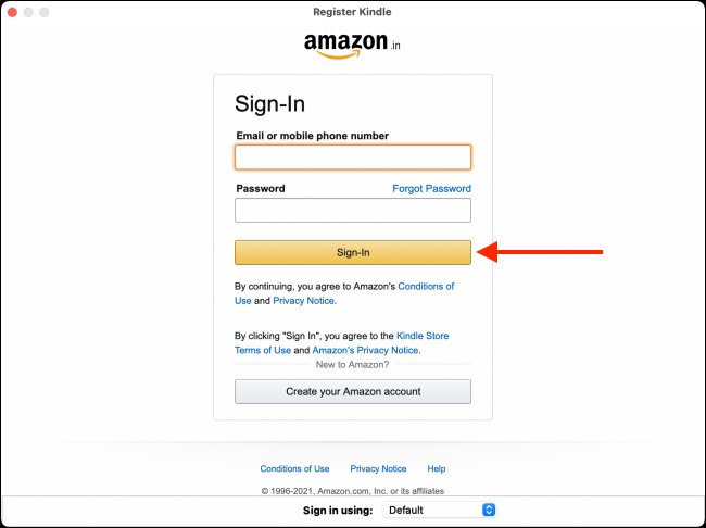 kindle website login