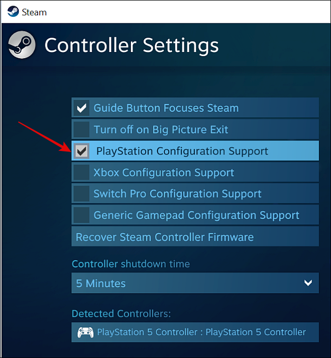 Habilitar suporte de configuração do PlayStation no Steam