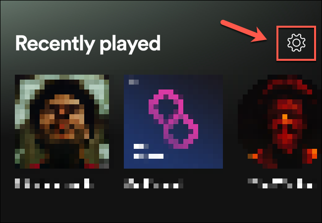 No aplicativo Spotify, toque no ícone de engrenagem de configurações no canto superior direito.
