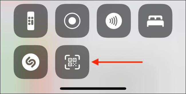 Toque em Code Scanner Shortcut no Control Center