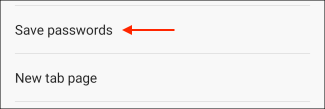 Toque em Salvar senhas nas configurações do Edge