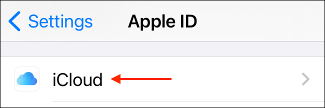 Toque em iCloud em Configurações
