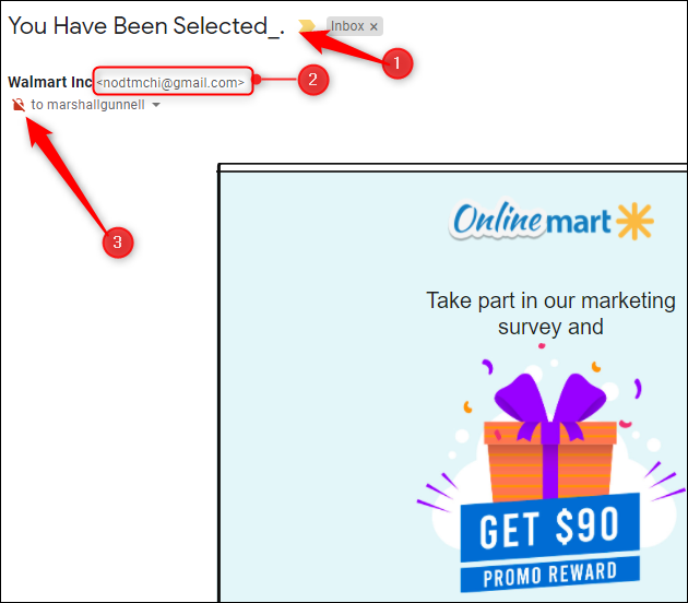 Tentativa de phishing no Walmart