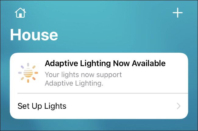 O banner Adaptive Lightning Now Available no app Home.