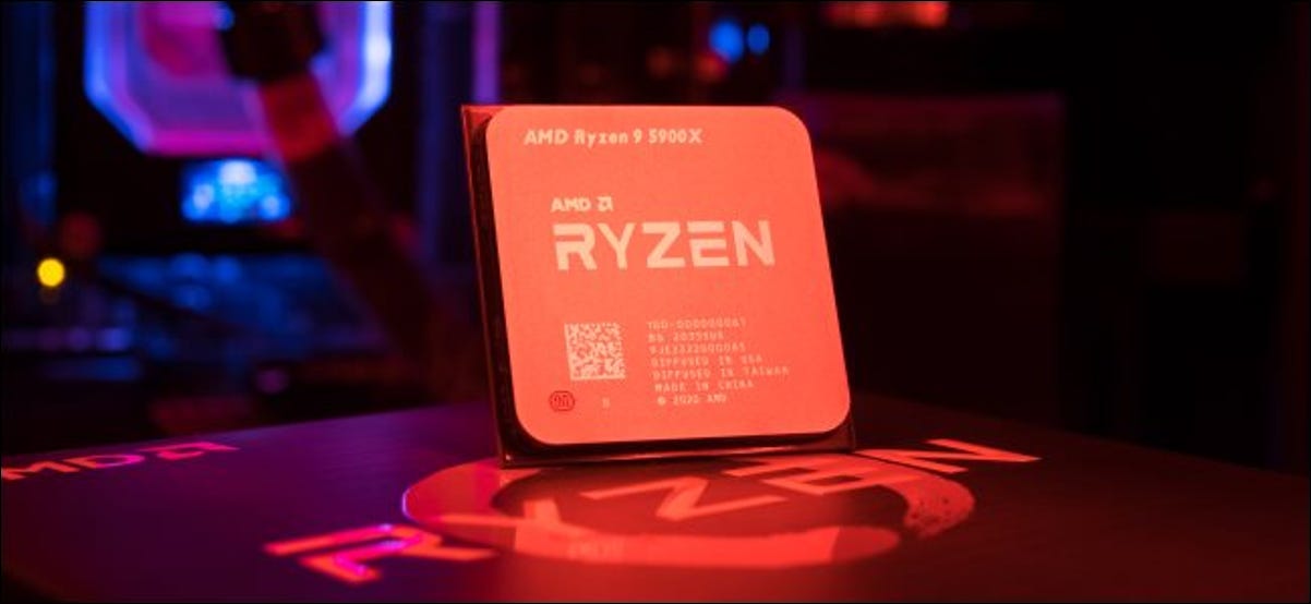 Um processador de desktop AMD Ryzen 5000 Series.