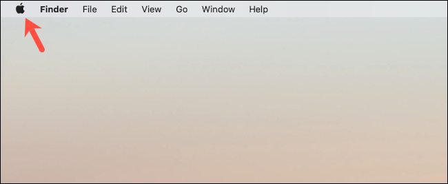 Clique no logotipo da Apple na área de trabalho do Mac