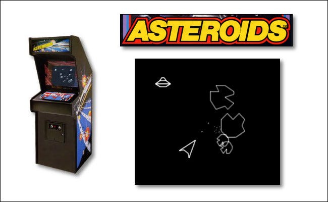Asteroids da Atari, o jogo de arcade de 1979