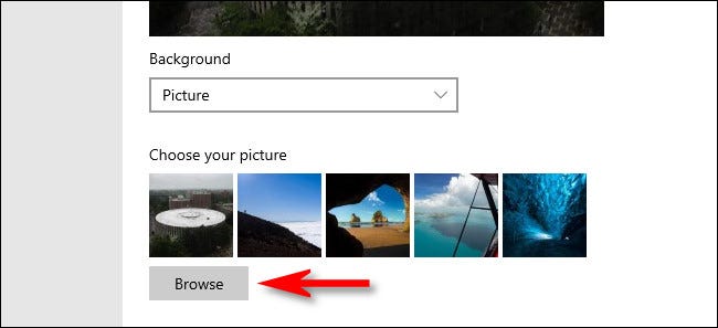 Depois de selecionar "Imagem", você pode navegar por uma imagem personalizada para usar como plano de fundo da tela de bloqueio.