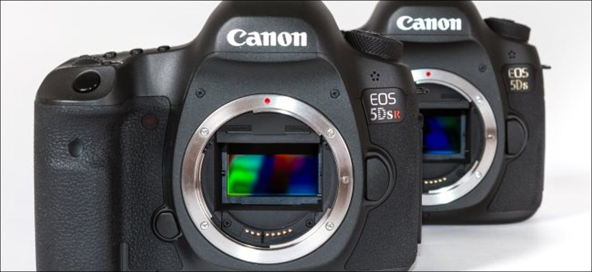 Câmeras fotográficas Canon EOS 5DSR e 5DS full frame.