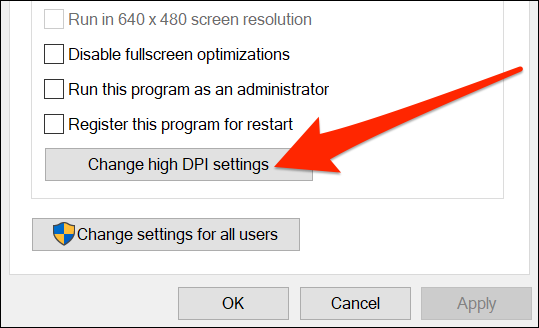 Alterar as configurações de DPI do aplicativo