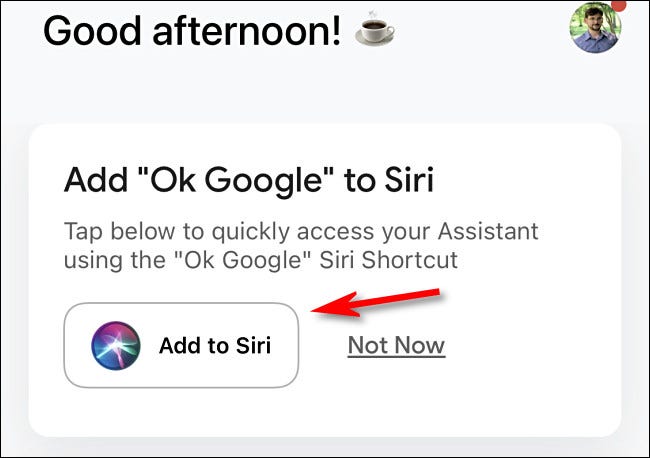 Toque em "Adicionar ao Siri"