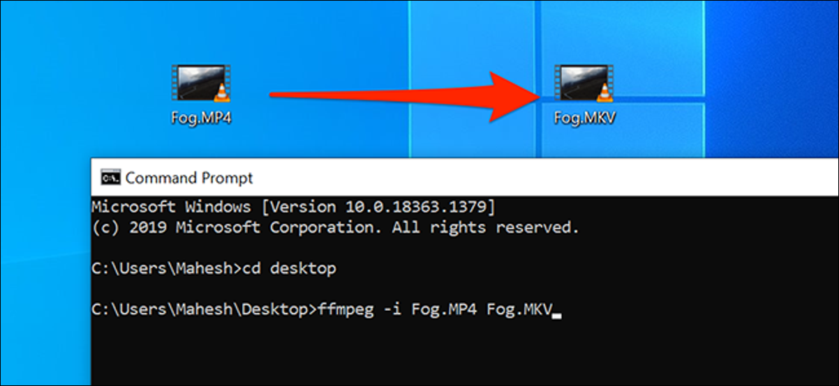 Converta arquivos de mídia usando o Prompt de Comando no Windows 10
