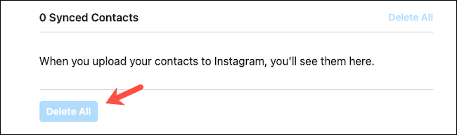 Excluir contatos sincronizados no site Instagram