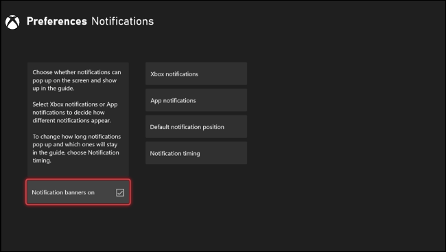 Desativar notificações em seu Xbox